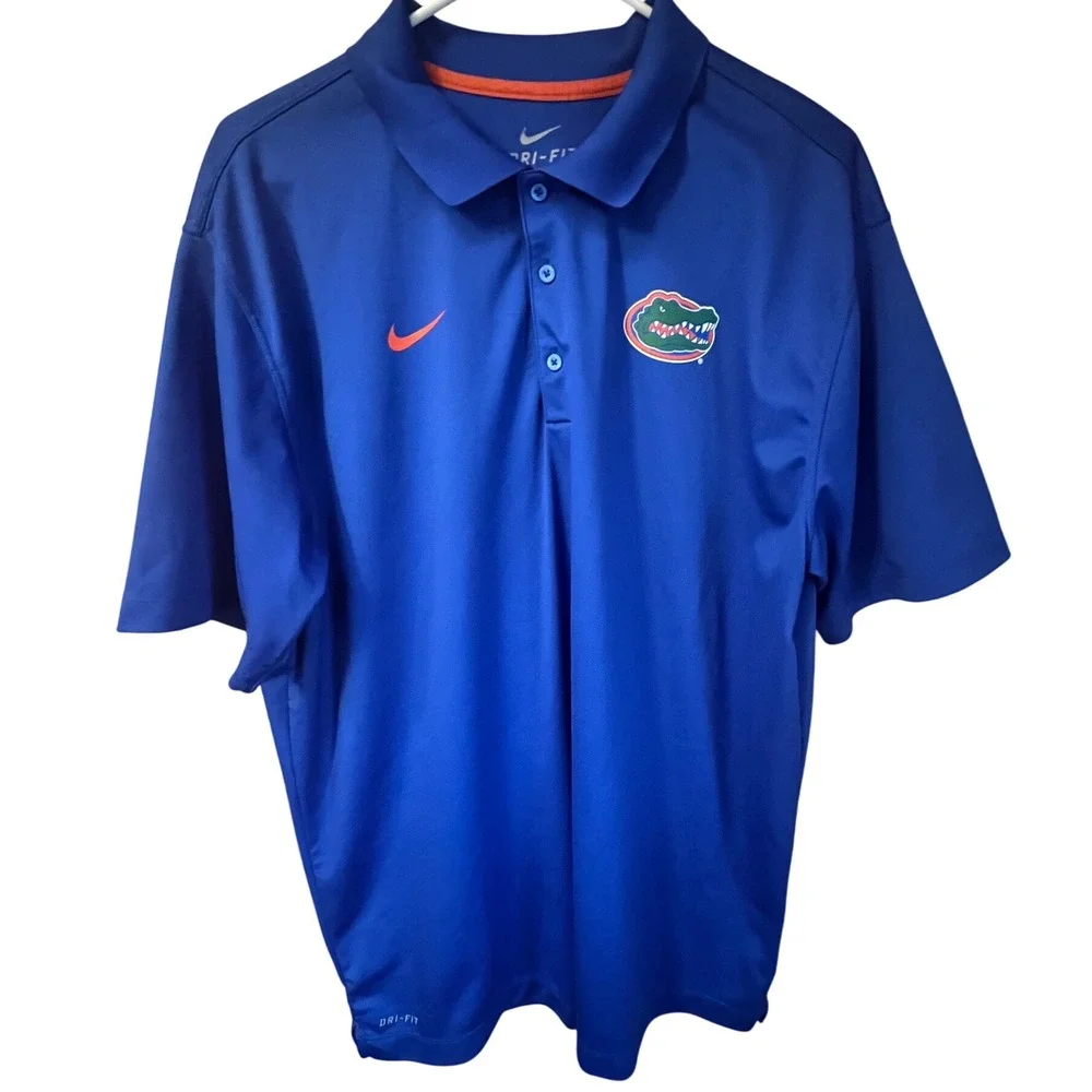 Nike Dri-FIT Florida Gators Polo Shirt Men's XL Royal Blue‎ Golf